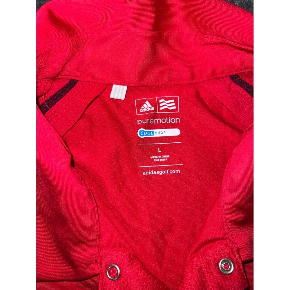 Adidas Puremotion CoolMax Red Golf Polo Shirt Mens Large Short Sleeve
